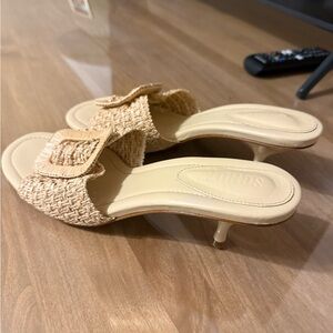 NWOT Schutz Woven Buckle Kitten Heel